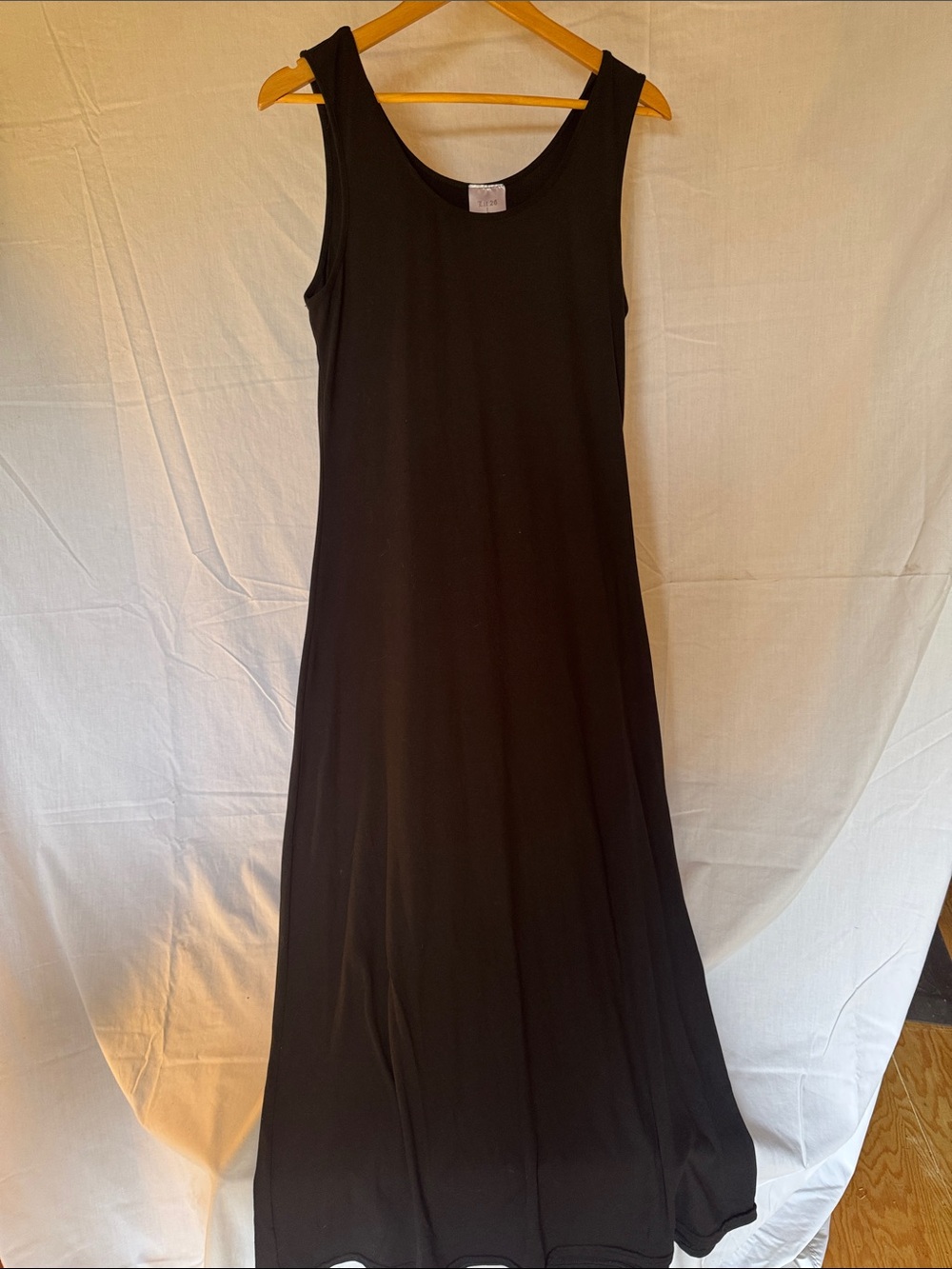 Sleeveless Black Maxi Dress with Scoop Neck - Women's Classic Fit
